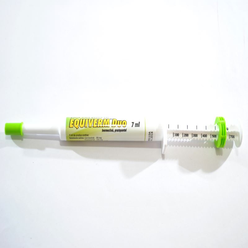 EQUIVERM DUO PASTA 7 ML x 1 SG // Ivermectin 20 mg Praziquantel 100 mg // oral paste for horse / cavalli
