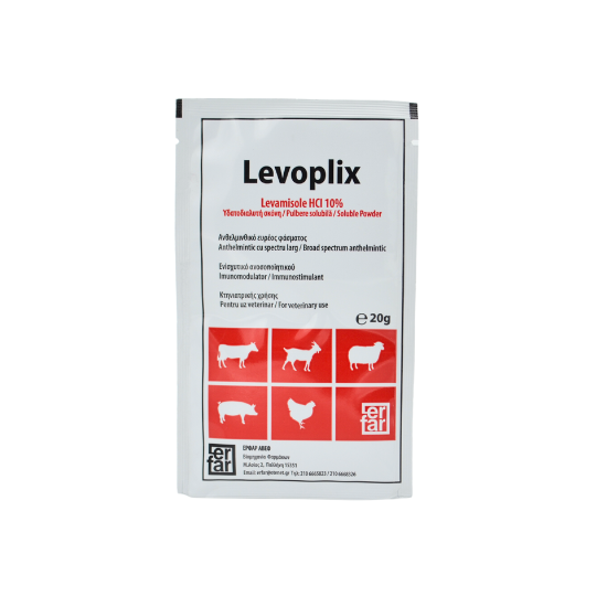 LEVOPLIX 10% - Lévamisole 2x20 grammes vermifuge bovins,porcs,chèvres,volailles,oiseaux / sverminante en polvere per bovini suini ovini caprini pollame