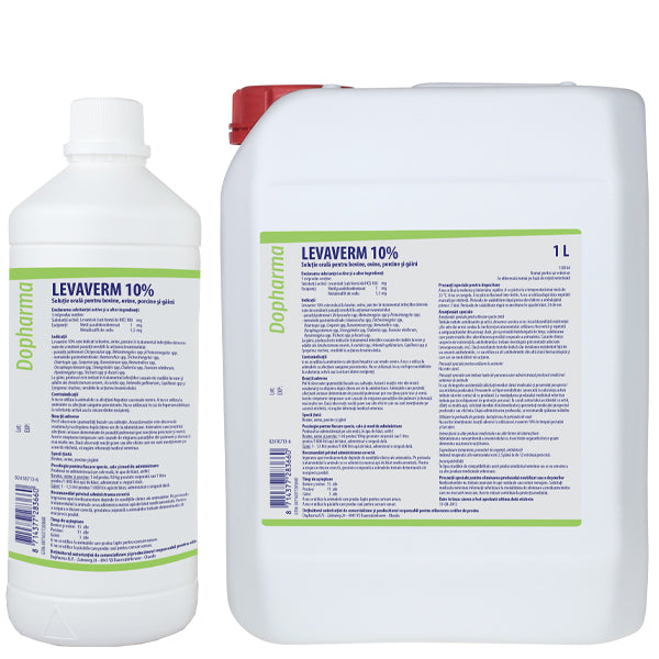 LEVAVERM / LEVASOL 10% Solution buvable vermifuge au lévamisol pour bovins, ovins, porcins et volailles / vermifugo orale bovini, ovini, caprini suini, pollame