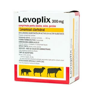 LEVOPLIX 300MG // Levamisole 50 BOLUS ORAL dewormer cattle,swine,goat / Vermifugo orale per bovini, ovini, suini 50 tablets
