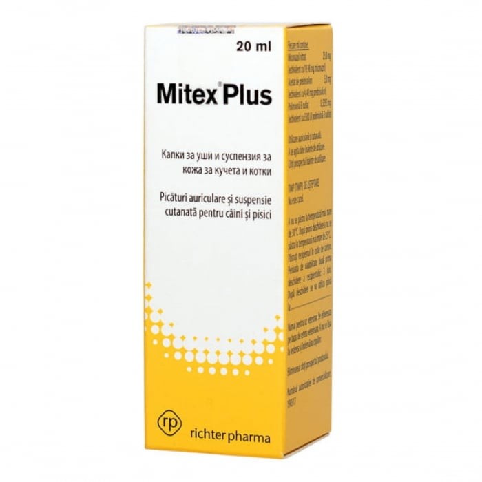 MITEX 18g Gocce auricolari per cani e gatti Trattare l'otite esterna causata da funghi, batteri come Surolan