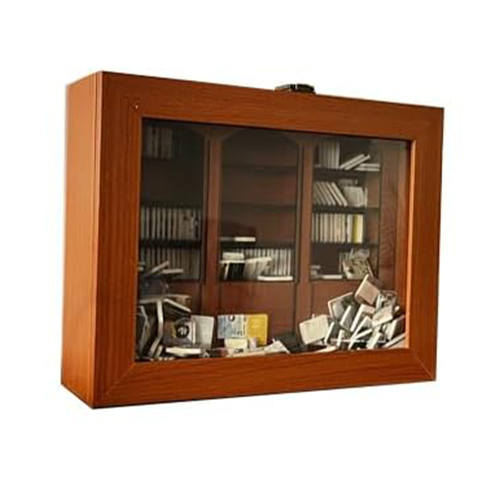 Anti-Anxiety Bookshelf Ornament Wooden Bookshelf Display Cabinet Stress  Reliever Bookcase Desktop Decor for Book Lovers Gifts