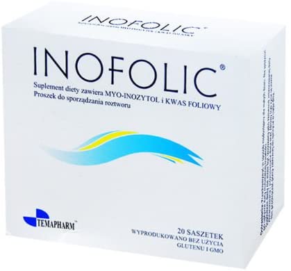 Inofolic, 60 bustine per il trattamento della sindrome dell'ovaio policistico, inositolo e acido folico; ovulazione - Pet Shop Luna