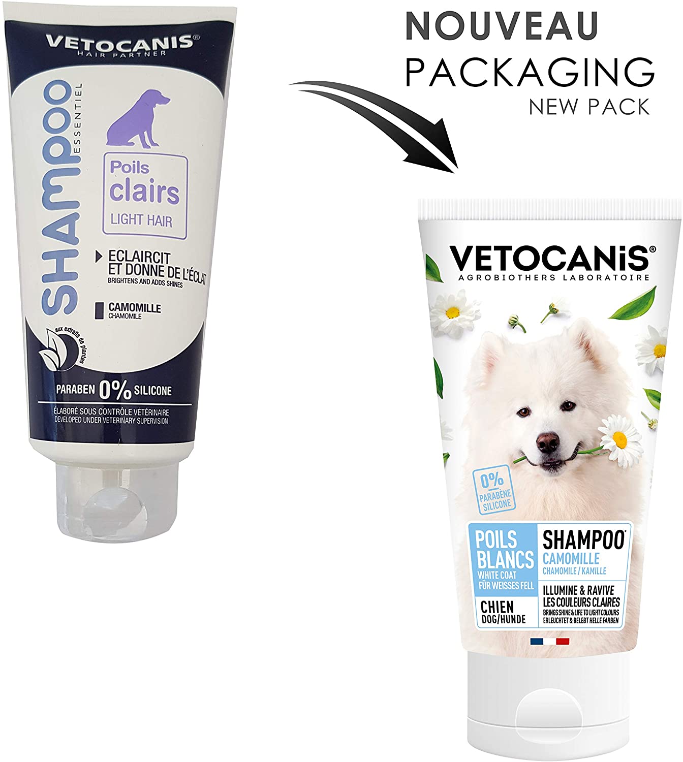 Vetocanis White or Clear Coat Shampoo for Dogs, 0.308 kg - Pet Shop Luna