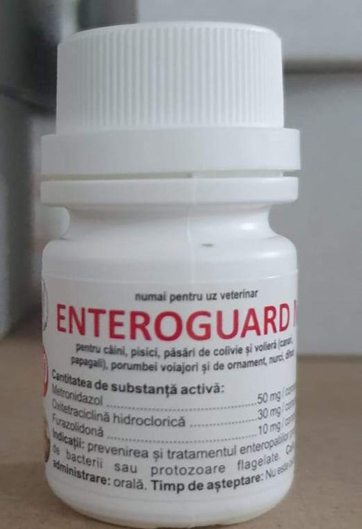 Enteroguard M > 40 compresse per cani, gatti, pollame,pappagalli, colombe Antidiarroico ad ampio spettro e antimicrobico - Pet Shop Luna