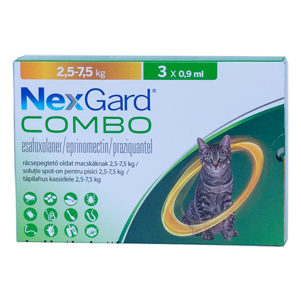 NexGard COMBO spot-on CAT x 3X0.3ML // Esafoxolaner + Eprinomectina + Praziquantel 