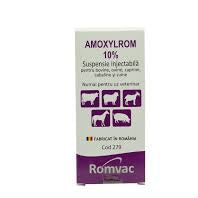 AMOXYLROM 10% 50 ML // Amoxicillin // Cattle, sheep, goats, horses and pigs/ Bovini, ovini, caprini, equini e suini