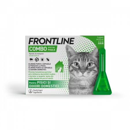 FRONTLINE COMBO spot on para gatos y hurones domésticos, 3 pipetas // gatti e furetti domestici // FIPRONIL, METOPREN