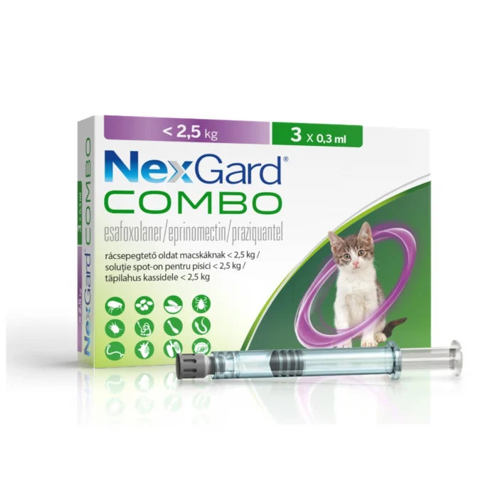 NexGard COMBO spot-on CAT x 3X0.3ML // Esafoxolaner + Eprinomectina + Praziquantel 