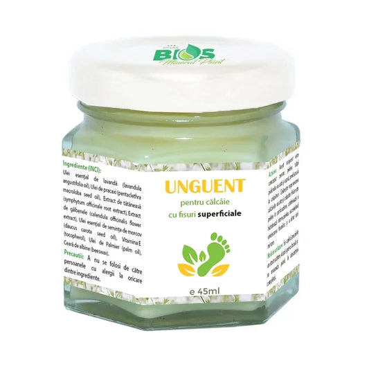 Ointment for heels with superficial cracks, 100% natural, 45 ml, Bios Mineral Plant