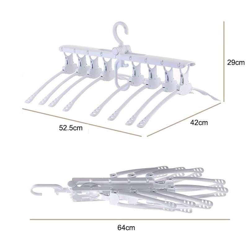 8 in 1 Foldable and 360 Degree Rotatable Clothes Hanger - White_10