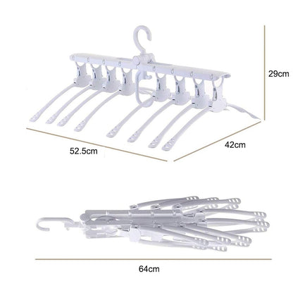 8 in 1 Foldable and 360 Degree Rotatable Clothes Hanger - White_10