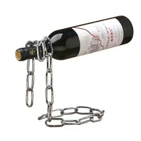 Magic Floating Wine Bottle Holder Unique Link Chain Rack for Airborne Bottle Display_5
