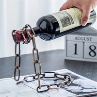 Magic Floating Wine Bottle Holder Unique Link Chain Rack for Airborne Bottle Display_15
