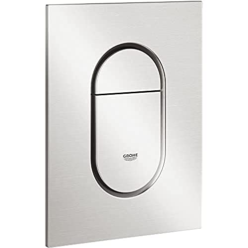 GROHE 38844P00 Arena Cosmopolitan Flush Plate - Brushed Chrome - Pet Shop Luna