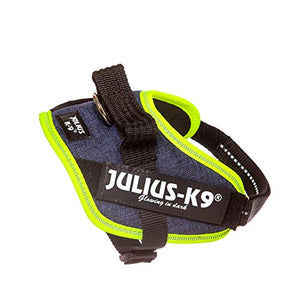 Julius-K9, 16IDC-FARNE-MM, IDC Powerharness, dog harness, Size: Mini-Mini, Jeans with neon edge - Pet Shop Luna