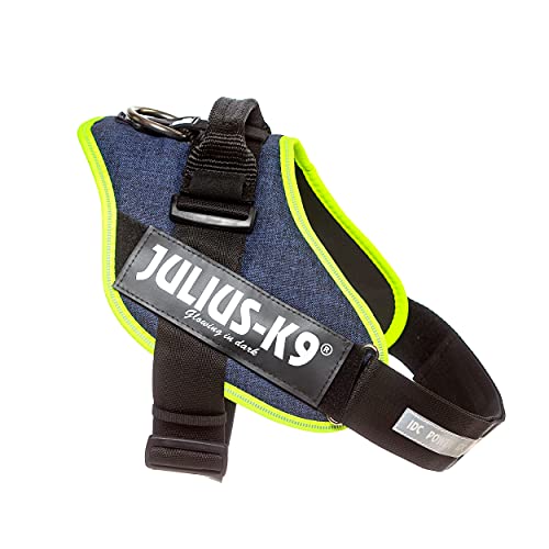 Julius-K9, 16IDC-FARNE-2, IDC Powerharness, dog harness, Size: 2, Jeans with neon edge - Pet Shop Luna