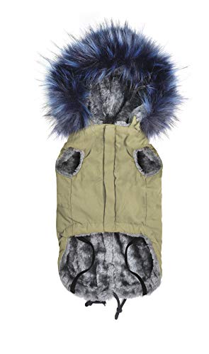 Record Anorak Dog Down Jacket Plush Coat S 35 cm with Hood with Fur - Pet Shop Luna