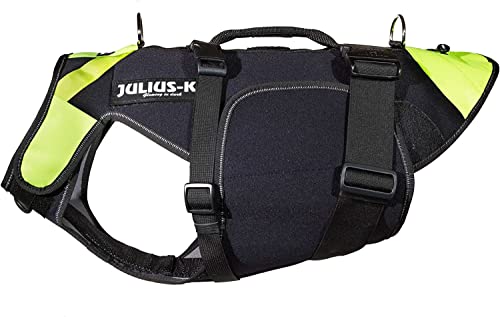 Julius-K9, 16SWM-IDC-L, IDC Multifunctional Dog Vest 3-in-1, Large, Black and UV Orange - Pet Shop Luna