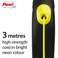 flexi Neon Cord Yellow Retractable Dog Leash/Lead for Dogs - Pet Shop Luna