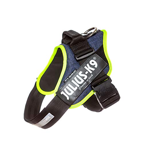 Julius-K9, 16IDC-FARNE-1, IDC Powerharness, dog harness, Size: 1, Jeans with neon edge - Pet Shop Luna