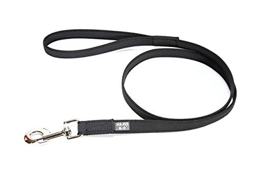 Color & Gray Super-Grip Leash with Handle, and D-Ring, 0.79 in x 6.56 ft, Black-Gray - Pet Shop Luna