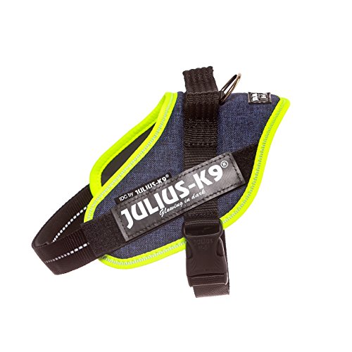 Julius-K9, 16IDC-FARNE-M, IDC Powerharness, dog harness, Size: Mini, Jeans with neon edge - Pet Shop Luna