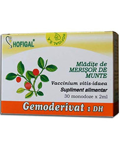 Cranberry Sprouts Gemoderivat 1 DH, 30 doses, Hofigal, Mladite de Merisor de munte Gemoderivat, 30 monodoze, Hofigal - Pet Shop Luna