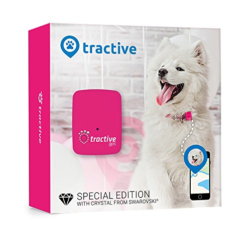 Tractive Special Edition GPS Tracking Device with Crystals from Swarovski, Pink - Pet Shop Luna