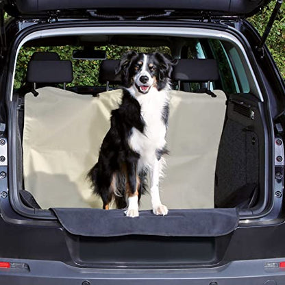 Friends On Tour Car Boot Cover, 1.80 × 1.30 m, Beige/Black - Pet Shop Luna