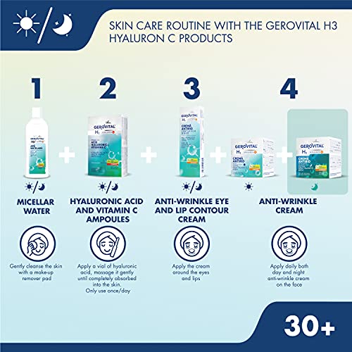 Crema Viso Antirughe da Notte con Acido Ialuronico, Vitamina C ed E, Rigenera la Pelle e Assicura il Riempimento Delle Rughe Dall'Interno, Gerovital H3 Hyaluron C - Pet Shop Luna