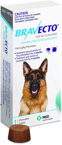Werpower Bravecto Chewable Tablets for Large Dogs up to 20 to 40kg, Blue, 1 chew - Pet Shop Luna