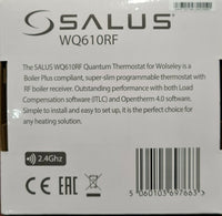 SALUS QUANTUM WQ610RF WIRELESS THERMOSTAT SLIMLINE STAT - Boiler Plus Compliant - Pet Shop Luna

