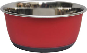 Tyrol Stainless Steel Anti-Slip Large Bowl for Cat/Dog/Pets, Mat Red, 20.5 cm, 0.222 kg - Pet Shop Luna
