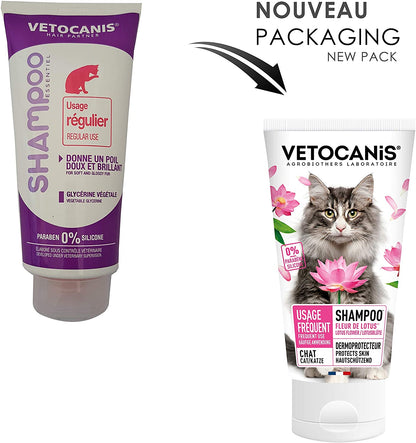 Vetocanis Regular Use Soft and Shiny Coat Shampoo for Cats, 0.308 kg - Pet Shop Luna