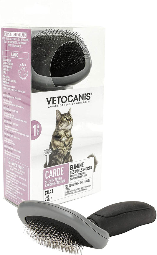 Vetocanis Carding brush for Small Cats, Gray, 0.117989 kg - Pet Shop Luna