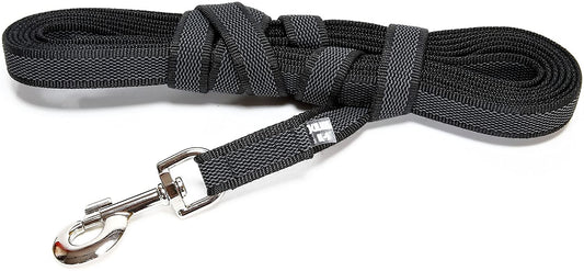 Julius-K9, 218GM-S10, Color & Gray Dog Lead with Handle, 14 mm x 10 m, Black and Grey - Pet Shop Luna