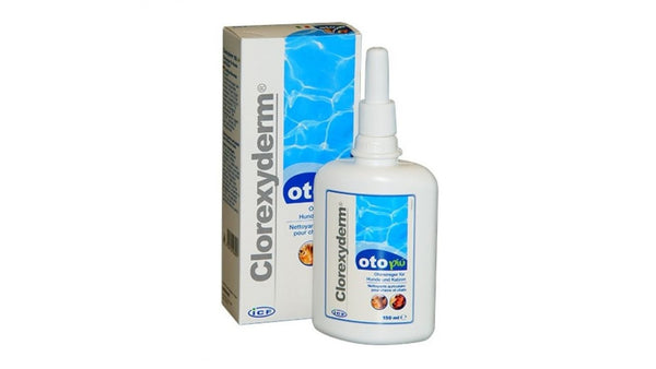 CLOREXYDERM OTO PIU, 150 ml is an Otic solution for the routine cleaning of the auditory duct of dogs and cats regardless of age. - Pet Shop Luna