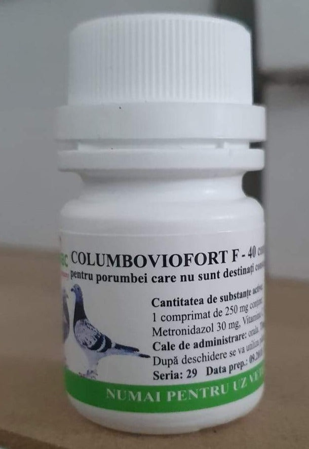 COLUMBOVIOFORT F 40 compresse - Antiparassitario , infezioni per Piccioni viaggiatori e ornamentali pollame poultry - Pet Shop Luna