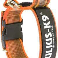 Julius K9 Nylon collar for dogs with handle and safety, Orange - Pet Shop Luna