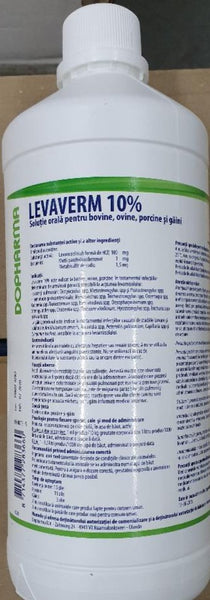 LEVAVERM 10% 1 litro Levamisol vermifugo orale per bovini, ovini, suini e pollame - Pet Shop Luna