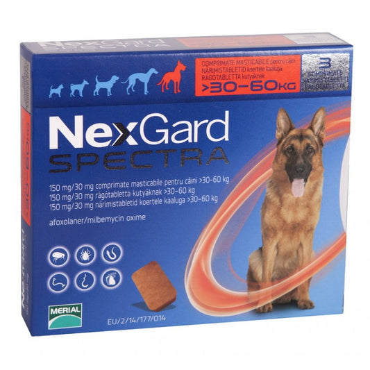 NexGard Spectra Chewable 3 Tablets for Dogs prevention of heartworm disease / Antiparassitario / vermifugo per cani 3 compresse EUROPEAN VERSION - Pet Shop Luna