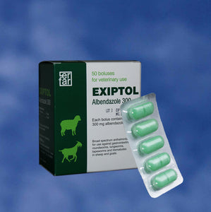 EXIPTOL 300mg Albendazole ORAL Dewormer 50 tablets / Vermifugo orale per bovini, ovini, caprini - Pet Shop Luna