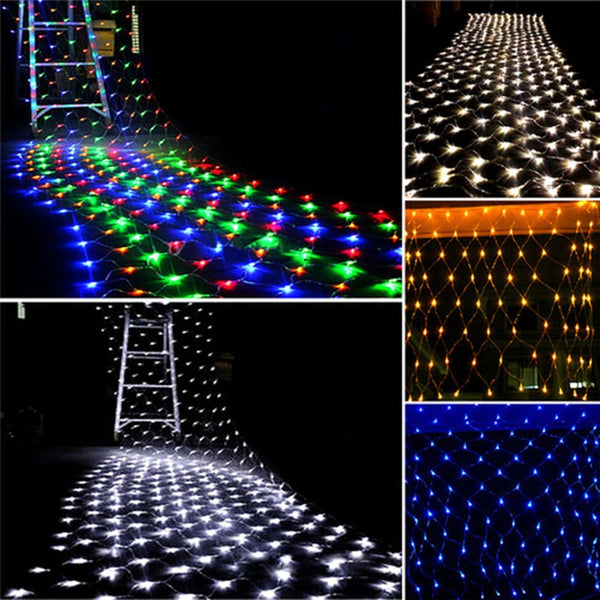3x2m 1.5mX1.5m Christmas Garlands LED String Christmas Net Lights Fairy Xmas Party Garden Wedding Decoration Curtain Lights - Pet Shop Luna