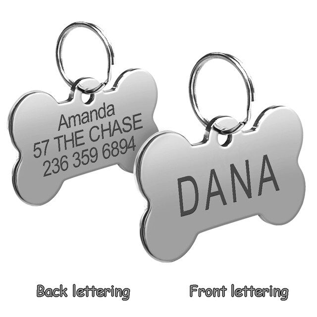 Stainless Steel Dog ID Tag Engraved / Medaglione per cani - Pet Shop Luna