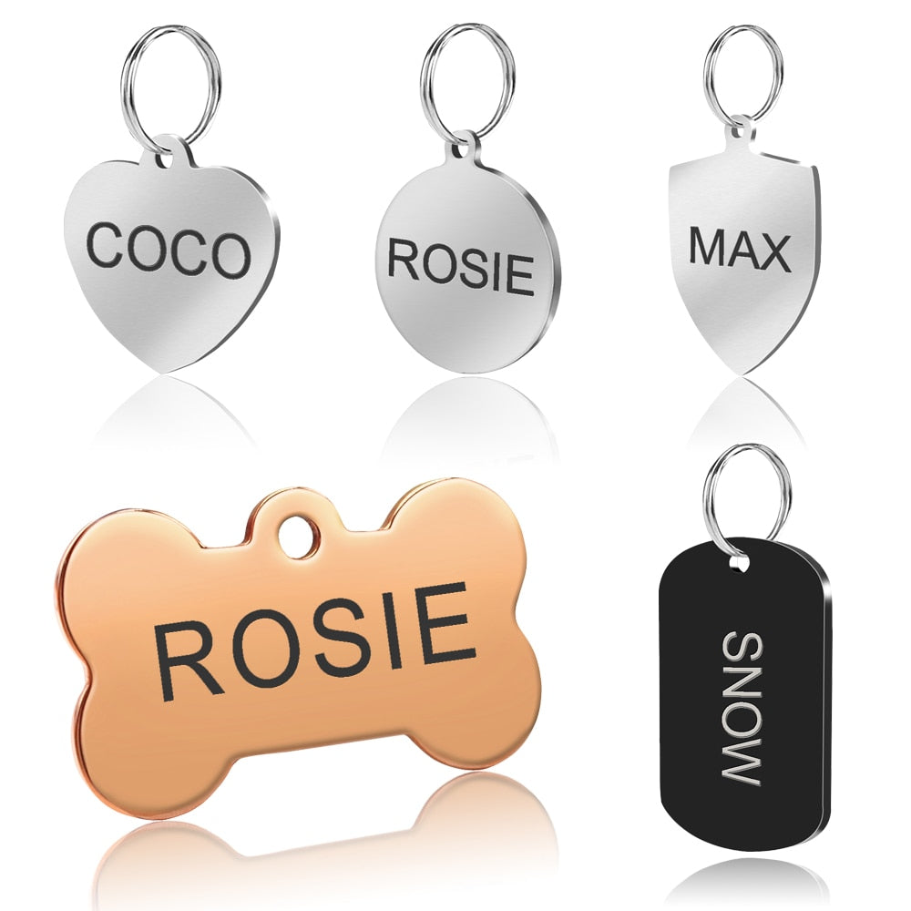 Stainless Steel Dog ID Tag Engraved / Medaglione per cani - Pet Shop Luna