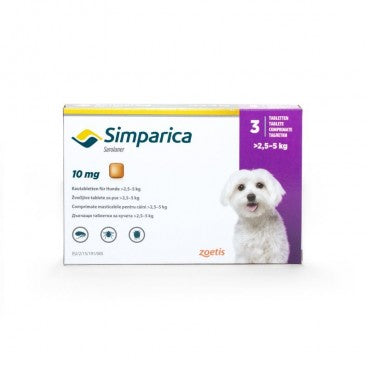 Simparica Dogs 3 tablets, pesticide for ticks and fleas and treatment of mange / per cani - Pet Shop Luna
