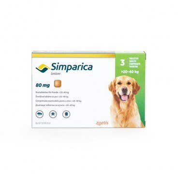 Simparica Dogs 3 tablets, pesticide for ticks and fleas and treatment of mange / per cani - Pet Shop Luna