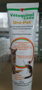 VETOQUINOL Uro-pet - preparazione che riduce il rischio di formazione di calcoli urinari 120 g per cani e gatti - Pet Shop Luna